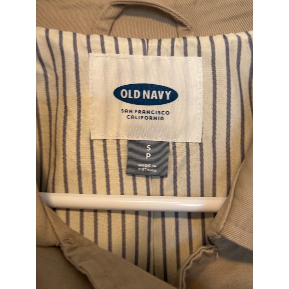 Old Navy Women's Small Tan Long Sleeve Button Water-Resistant Trench Coat - Picture 12 of 12